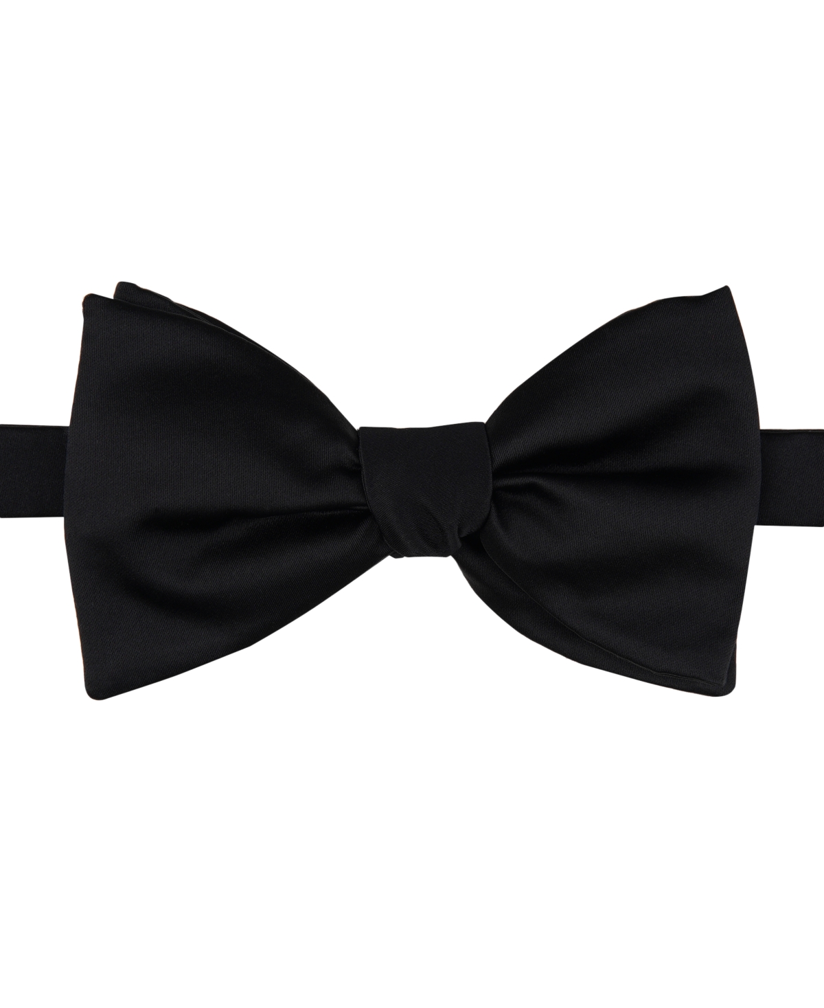 Men's Oversized Satin Solid Bow Tie, Created for Macy's - Black