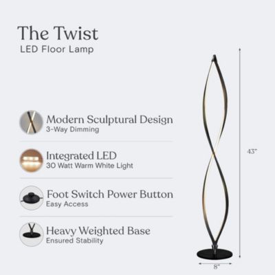 Twist 43" Dimmable LED Floor Lamp