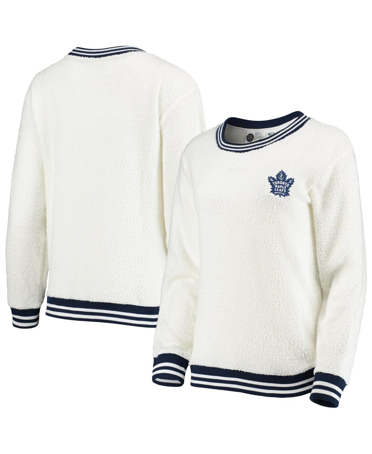 Women's Concepts Sport Cream and Navy Toronto Maple Leafs Granite Sherpa Pullover Sweatshirt - Cream, Navy