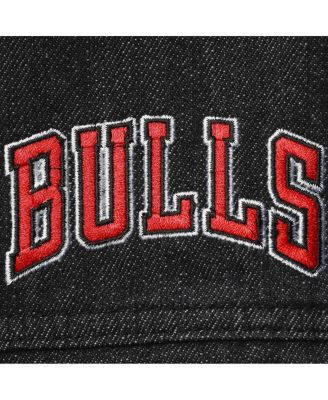 Women's Black Chicago Bulls Patch Denim Button-Up Jacket