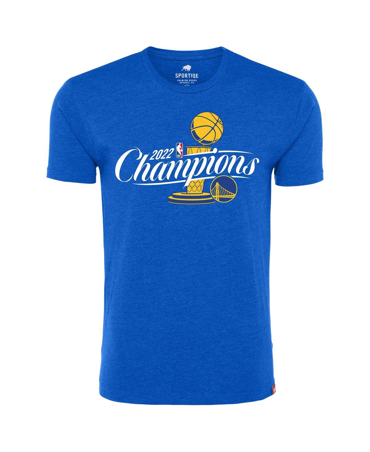 Shop Sportiqe Men's  Royal Golden State Warriors 2022 Nba Finals Champions Official Logo Davis T-shirt