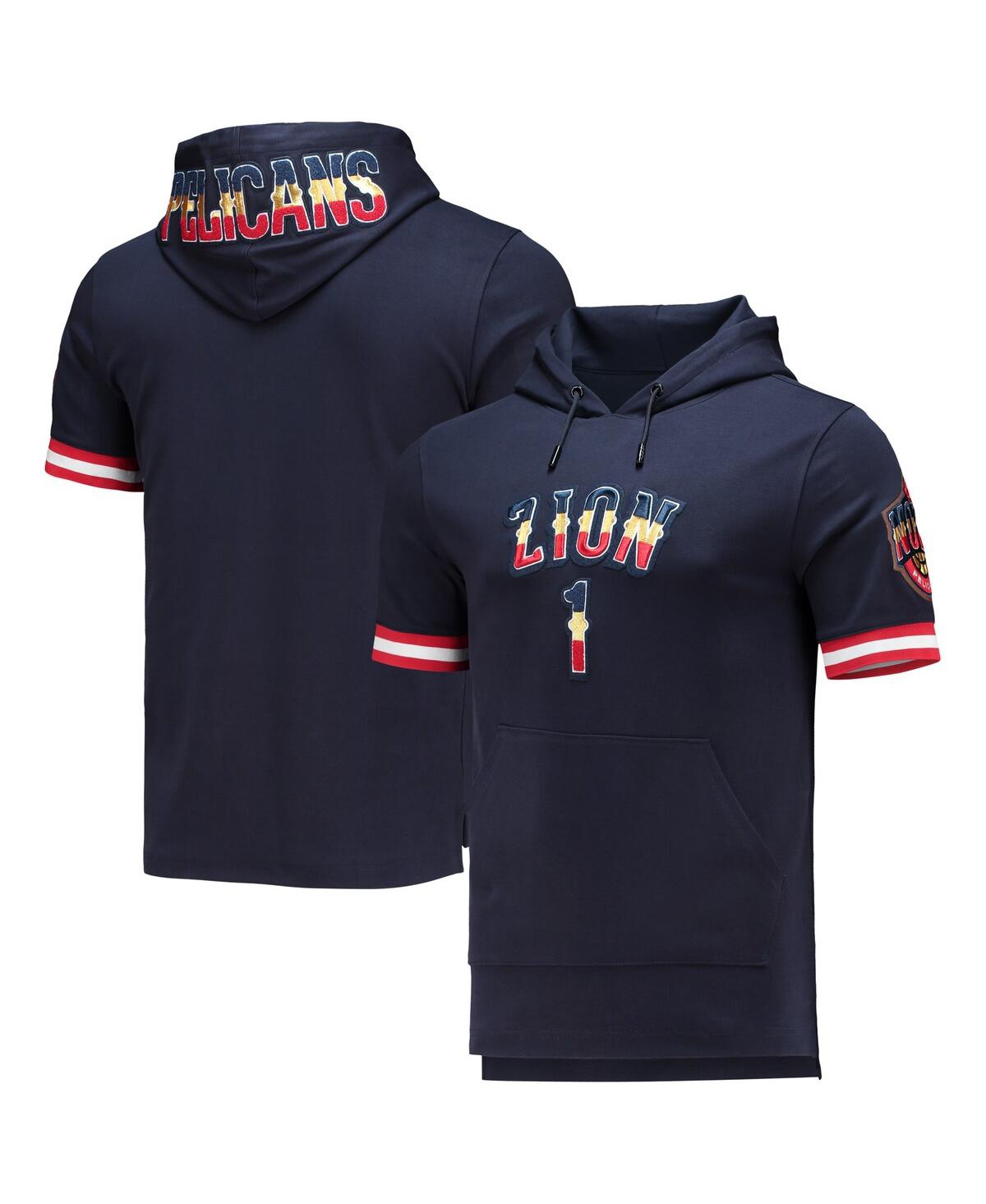 Pro Standard Men's  Zion Williamson Navy New Orleans Pelicans Name And Number Short Sleeve Pullover H In Navy