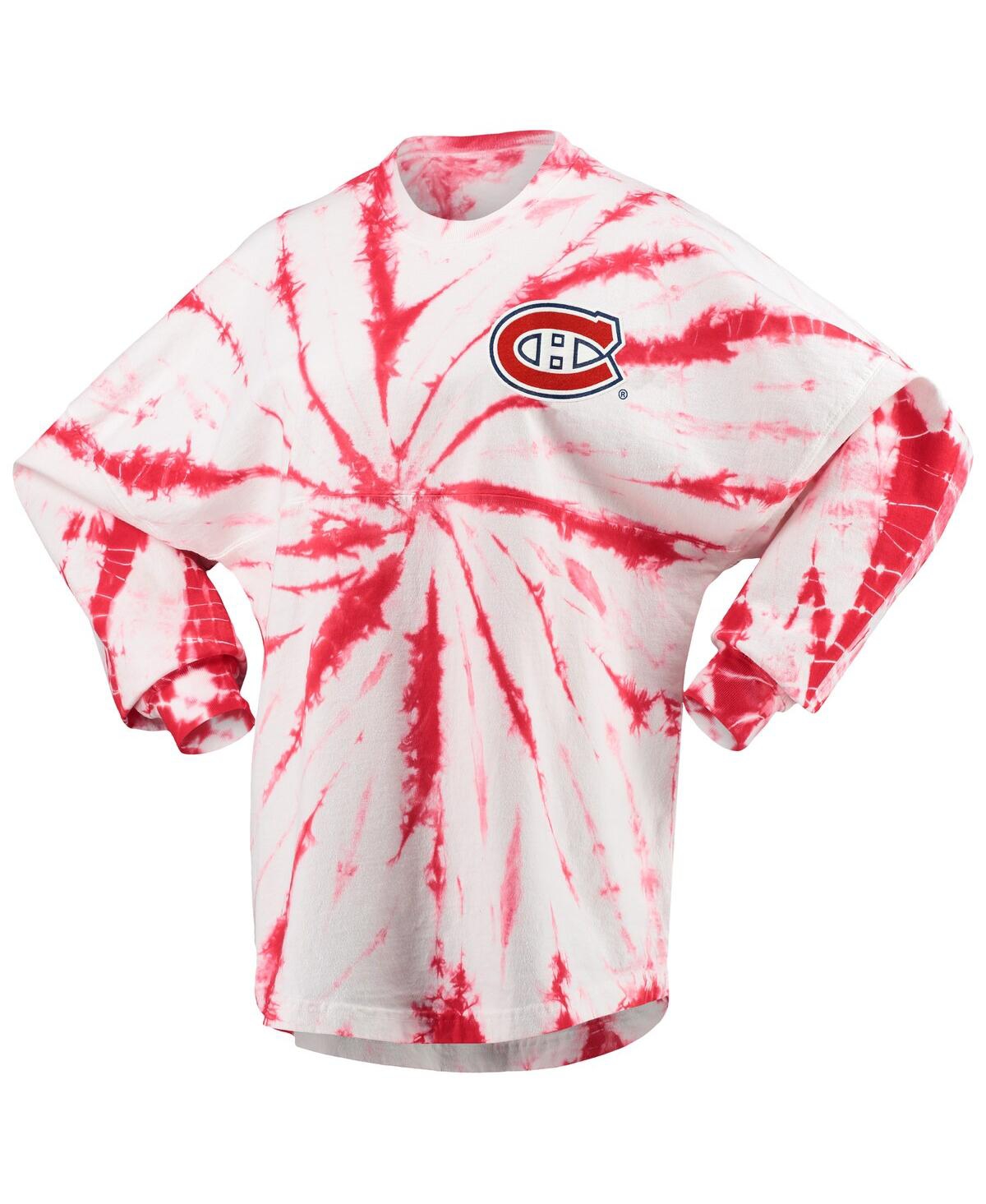 Shop Spirit Jersey Women's Red Montreal Canadiens Spiral Tie-dye Long Sleeve T-shirt