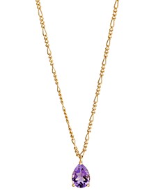 Amethyst Pear Solitaire Pendant Necklace (1 ct. t.w.) in 14k Gold-Plated Sterling Silver, 16" + 2" extender