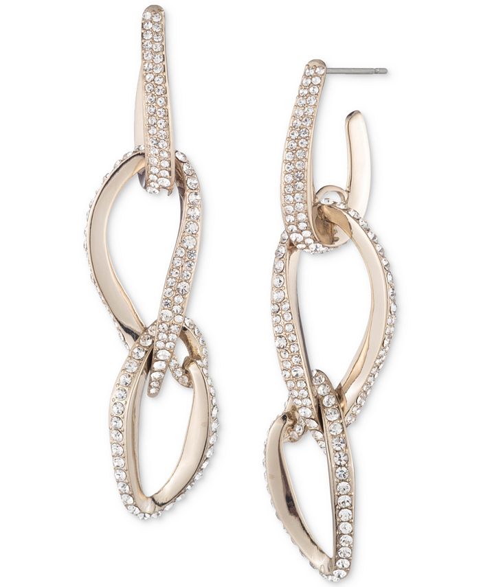 Givenchy GoldTone Pavé Chain Link Drop Earrings Macy's