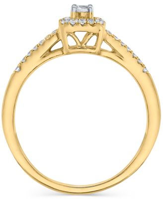 Diamond Halo Bridal Set (1/3 ct. t.w.) in 14k White, Yellow or Rose Gold