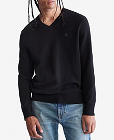 Men's Regular-Fit Merino Wool V-Neck Sweater