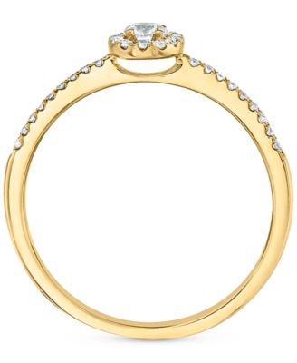 Diamond Halo Engagement Ring (1/4 ct. t.w.) in 14k White, Yellow or Rose Gold