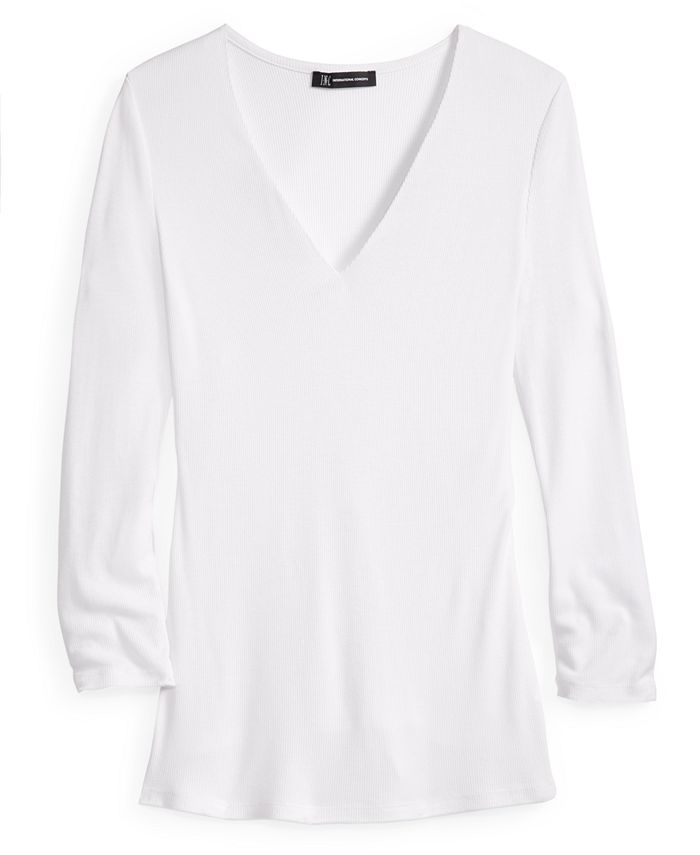 INC International Concepts Women's Ribbed Top, Created for Macy's ...