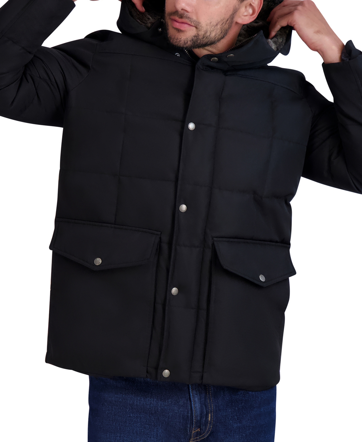 Cole Haan Men's Parka with Fleece-Lined Hood