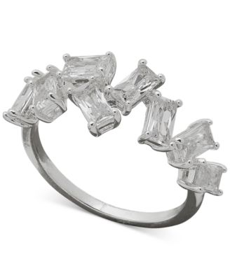 Anne Klein - Silver-Tone Crystal Confetti Accent Ring