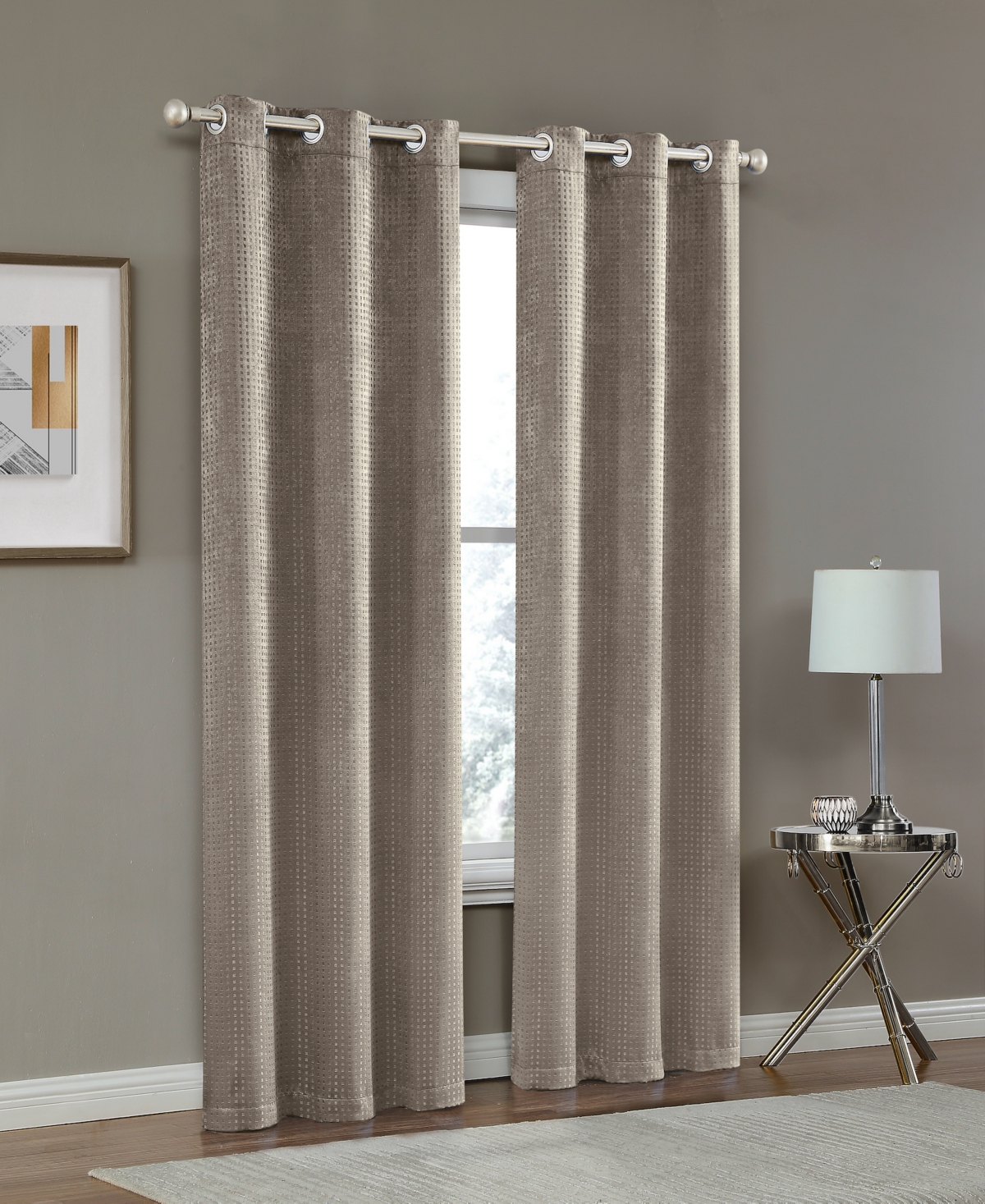 Dainty Home Times Square Window Panel Set, 76" X 84" In Taupe
