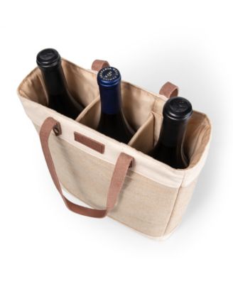 Legacy Pinot Jute 3 Bottle Insulated Wine Bag