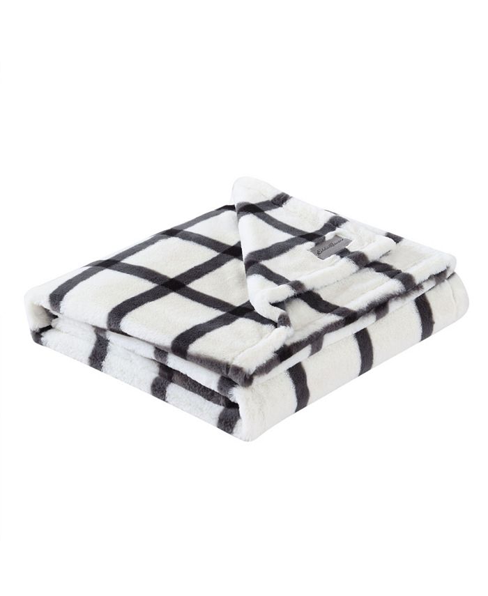 Eddie Bauer Plaid Faux Fur Throw, 50" x 60" Pillow Set, 2 Piece Macy's