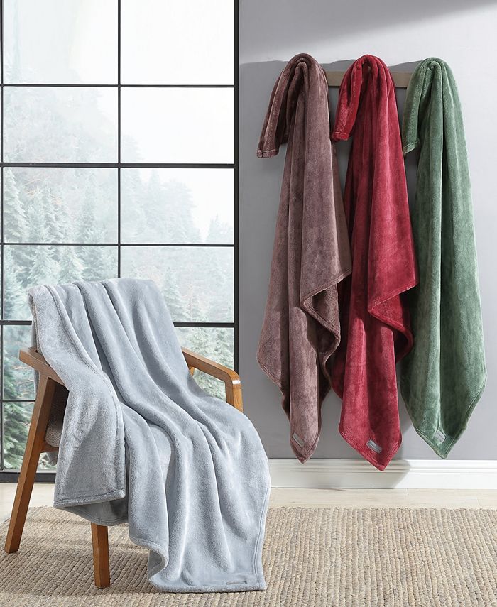 Eddie Bauer Solid Ultra Lux Plush Reversible Throw, 60" X 50" & Reviews Blankets & Throws