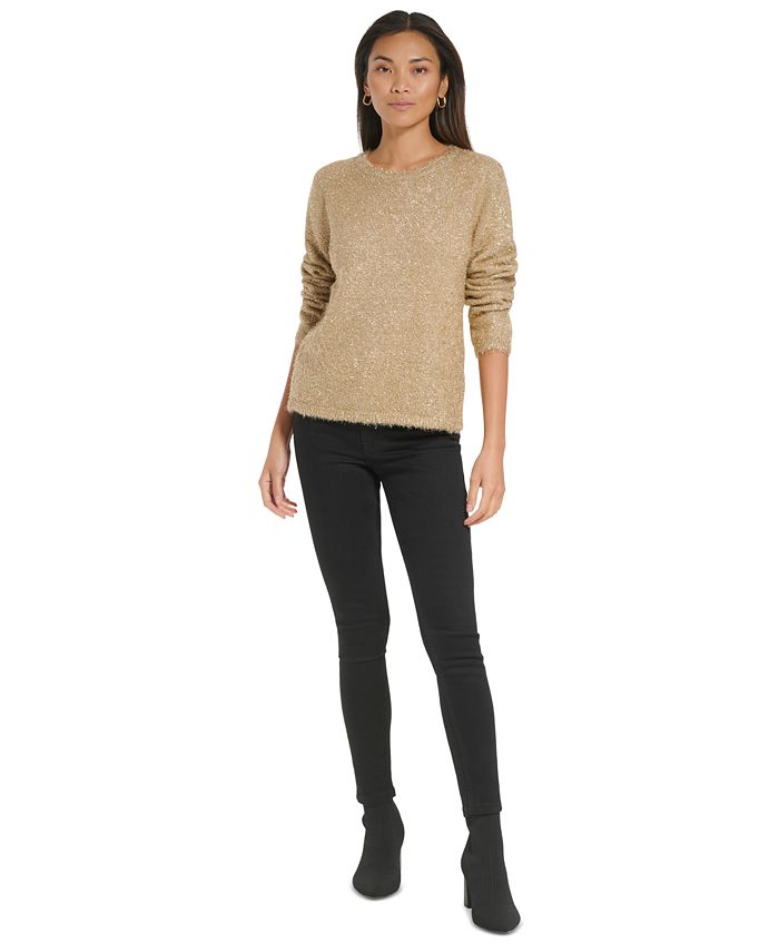 Calvin Klein Women's Metallic Eyelash Sweater & Reviews - Sweaters ...