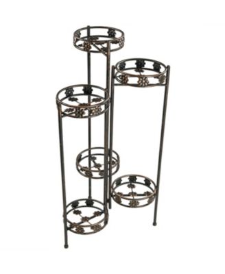 45-Inch 6-Tier Indoor/Outdoor Folding Metal Plant Stand - Bronze Finish