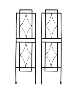 Contemporary Metal Wire Garden Trellis for Climbing Plants and Flowers - 30" H - Black - 2-Pack