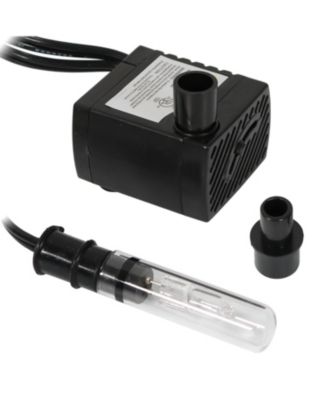 70 GPH Submersible Indoor Pump For Fountains or Aquariums - Transformer - Finger Light - 1.6-Foot Max Lift