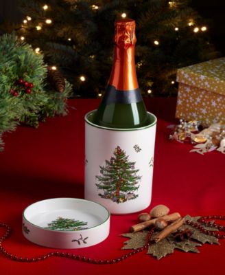 Christmas Tree Wine Chiller & Coaster Set