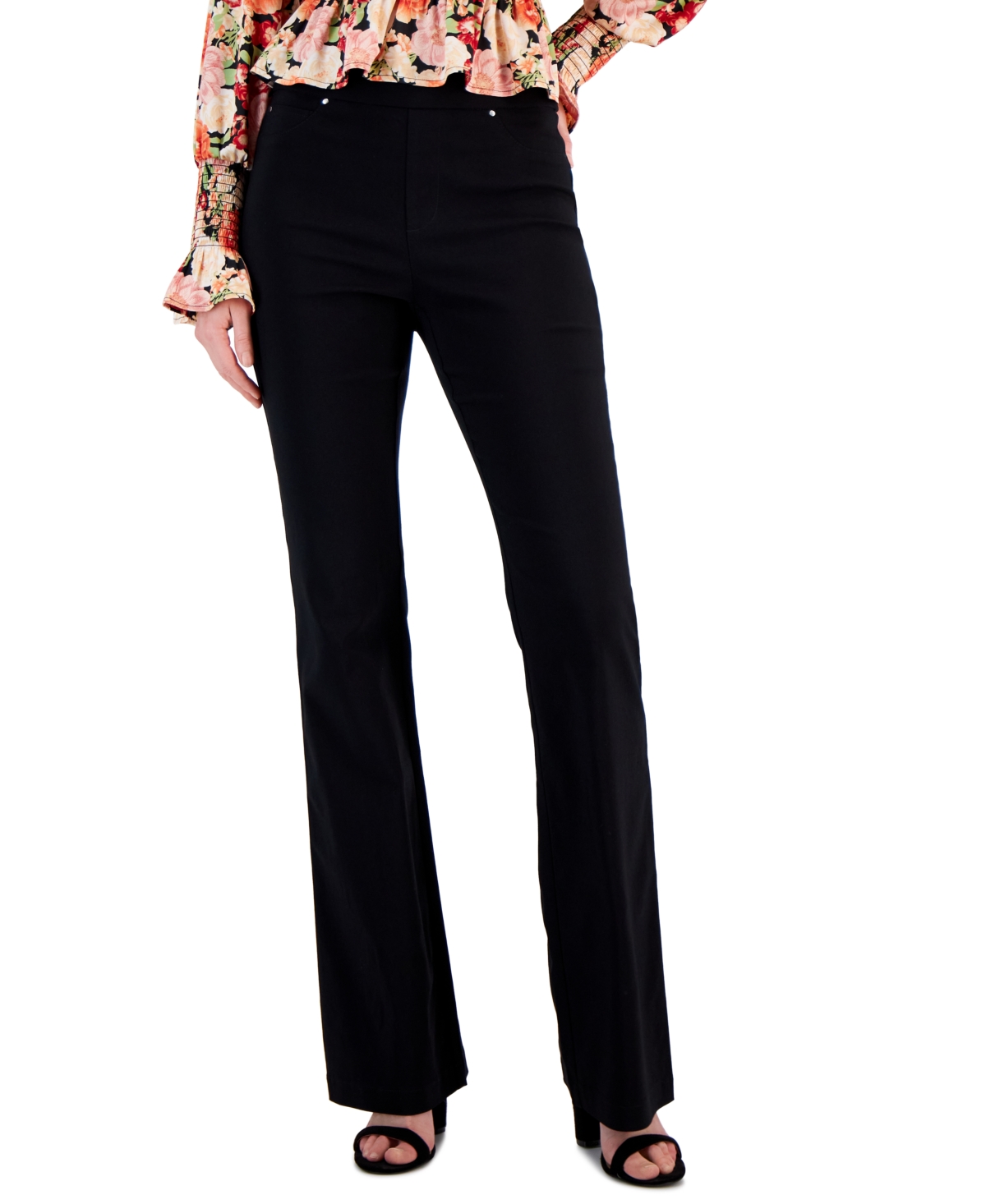 Inc International Concepts Women's High-rise Pull-on Flare-leg Pants, Created For Macy's In Deep Black