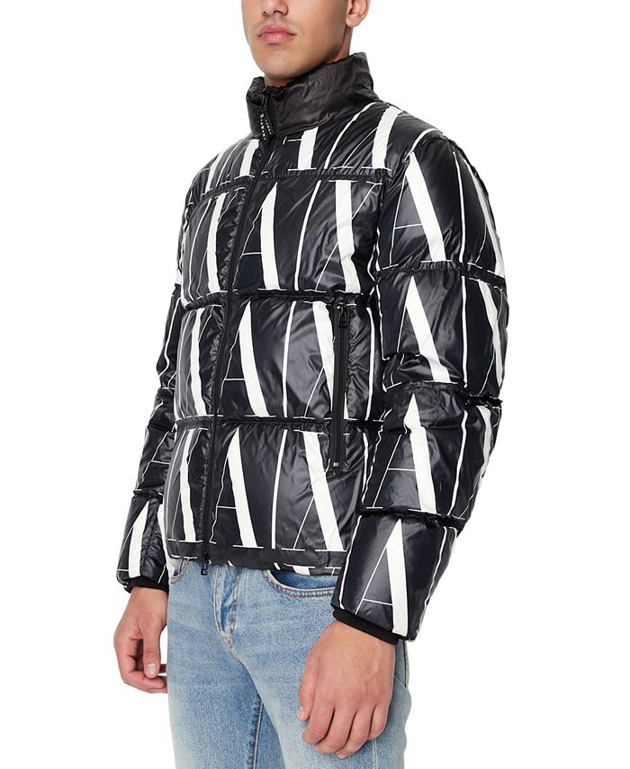 A|X Armani Exchange Men's Allover Logo Print Zip-Front Puffer Jacket &  Reviews - Coats & Jackets - Men - Macy's
