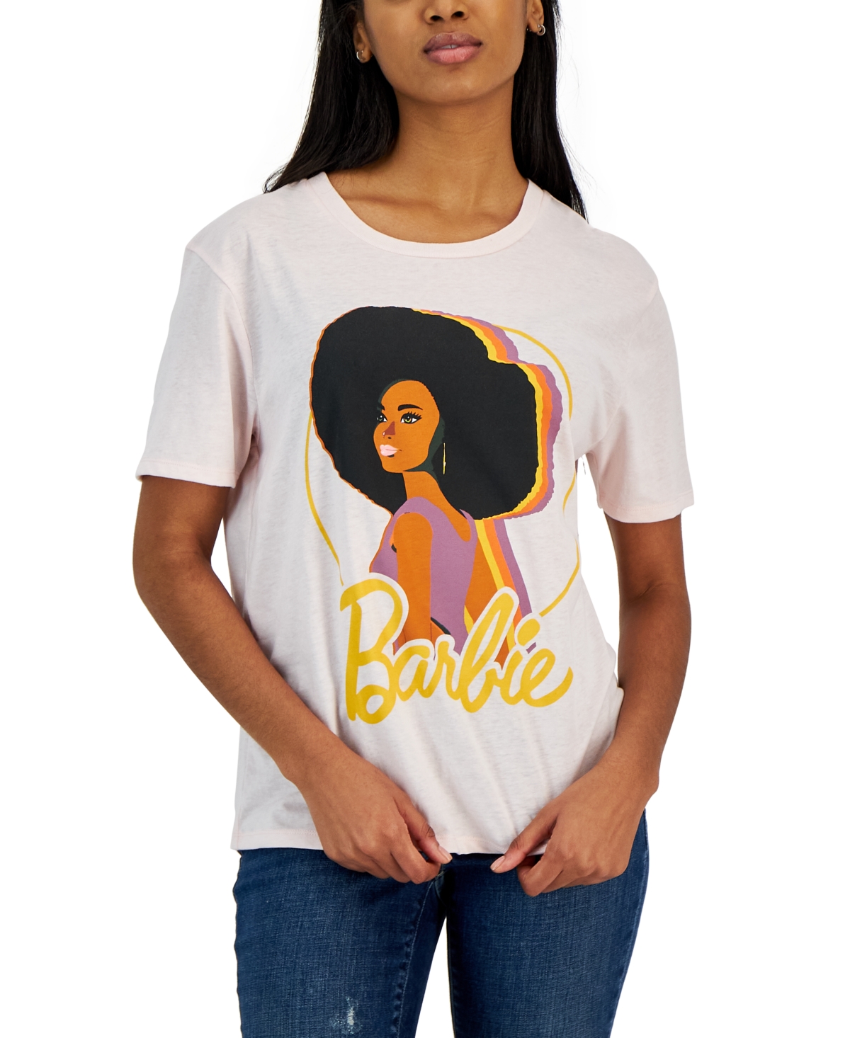 Love Tribe Juniors' Barbie-Graphic Crewneck T-Shirt