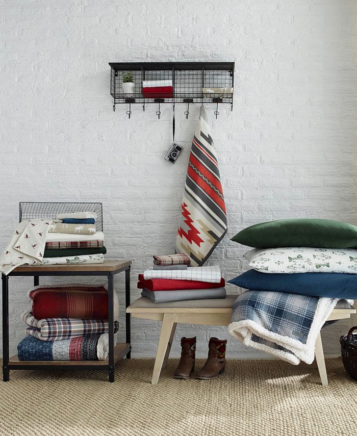 Eddie Bauer Fair Isle Ultra Soft Plush Fleece Reversible Oversized