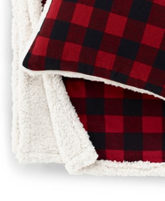 CLOSEOUT! Cabin Plaid Cotton Yarn Dyed Flannel Decorative Pillow and Throw Set