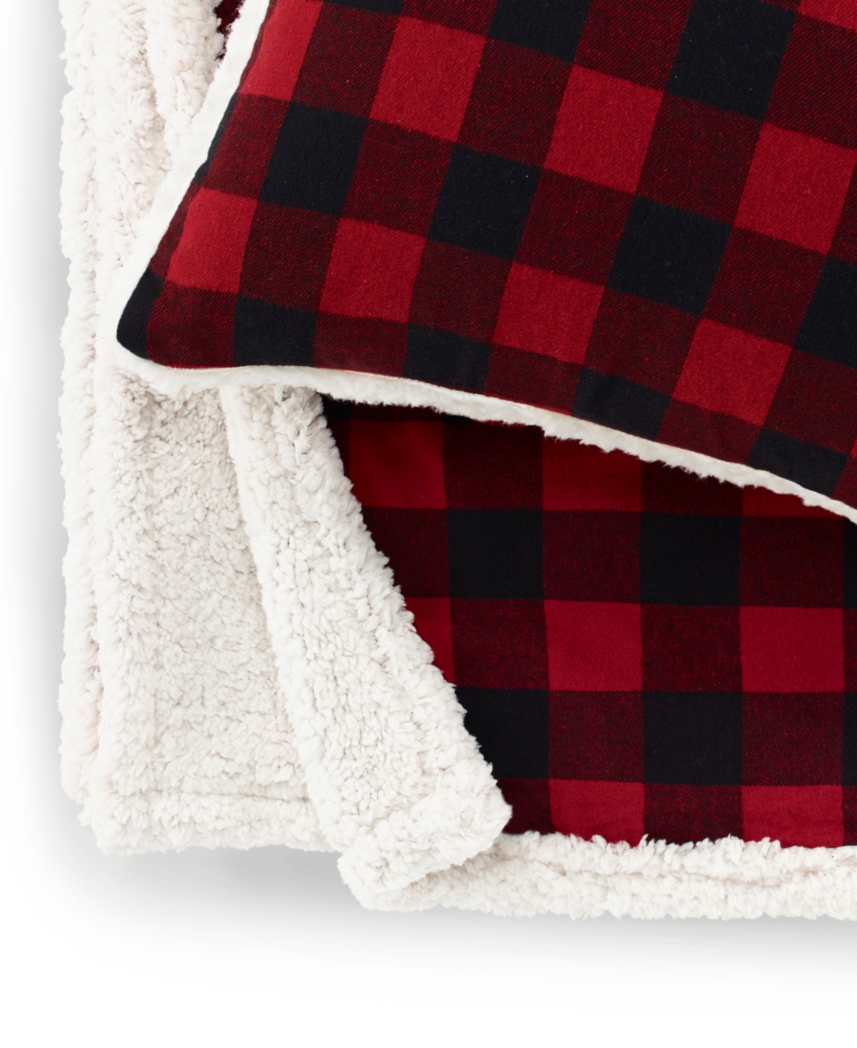 Eddie Bauer Cabin Plaid Cotton Yarn Dyed Flannel Decorative Pillow and Throw Set