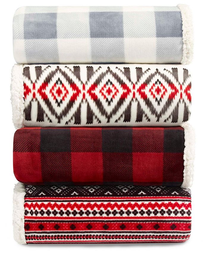 Eddie bauer mountain shop village chili sherpa blanket