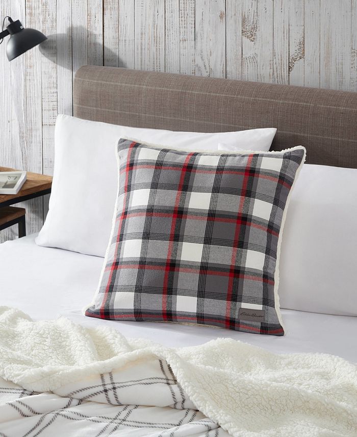 Eddie Bauer Wallace Plaid Cotton Yarn Dye Square Decorative Pillow, 20