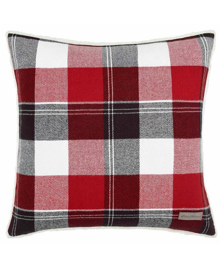 Eddie Bauer Lodge Cotton Yarn Dye Flannel Square Decorative Pillow, 20