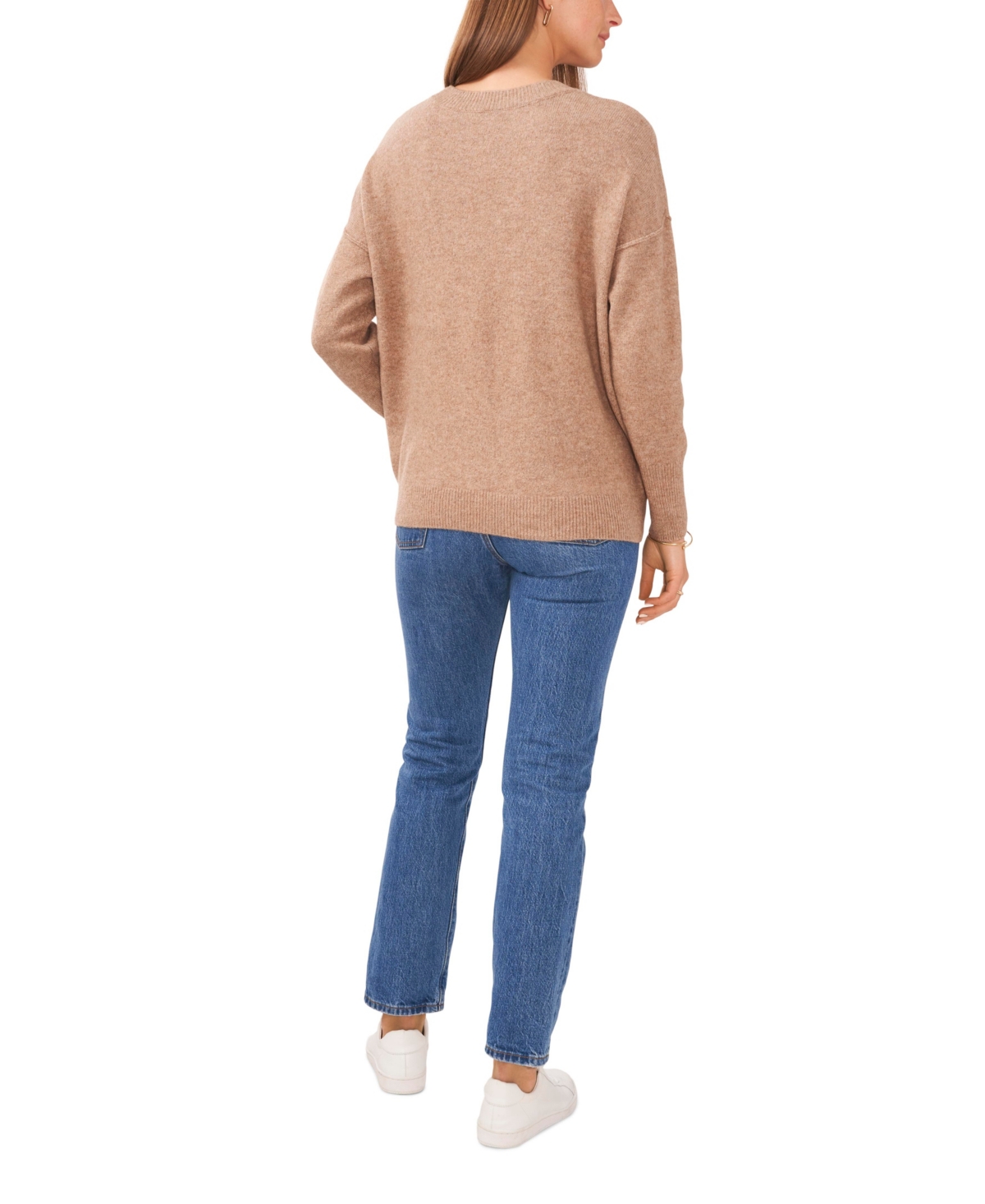 Vince Camuto Cozy Long Sleeve Extend Shoulder Sweater In Brown