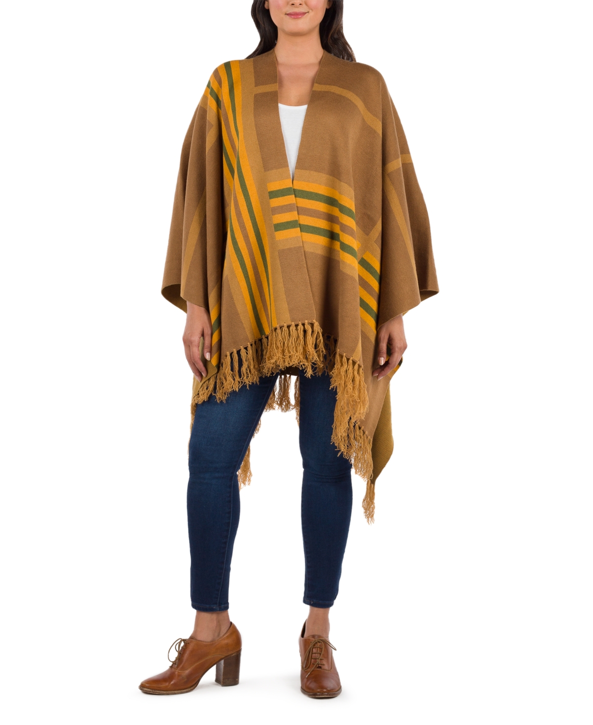 Women's Striped Shawl - Lapis Stone Gray