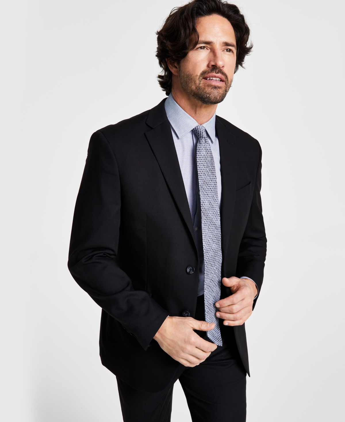 Men's Techni-Cole Suit Separate Slim-Fit Suit Jacket - Blue