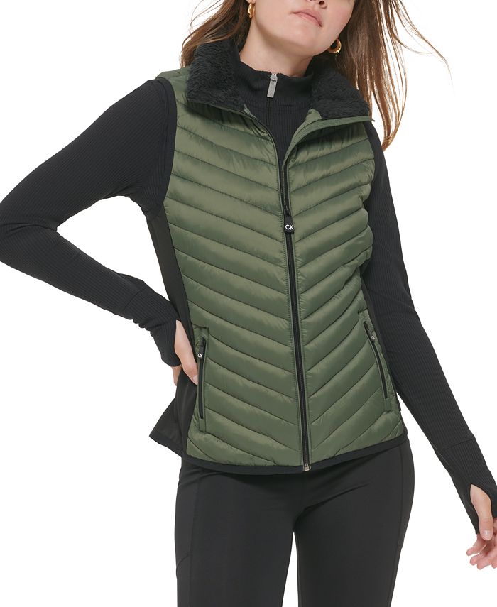Roux Kelder Zogenaamd Calvin Klein Women's Sherpa-Lined Quilted Zip-Up Vest & Reviews -  Activewear - Women - Macy's