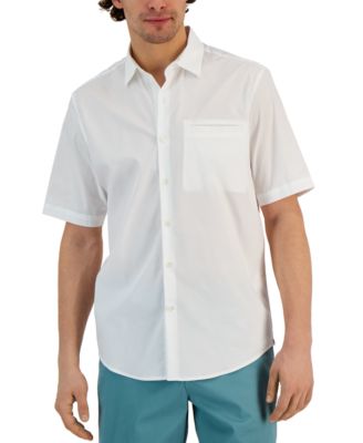 Men's Modern Classic-Fit Stretch Solid Button-Down Shirt