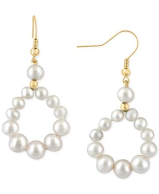 EFFY Collection - Freshwater Pearl (4-7mm) Circle Drop Earrings in 14k Gold