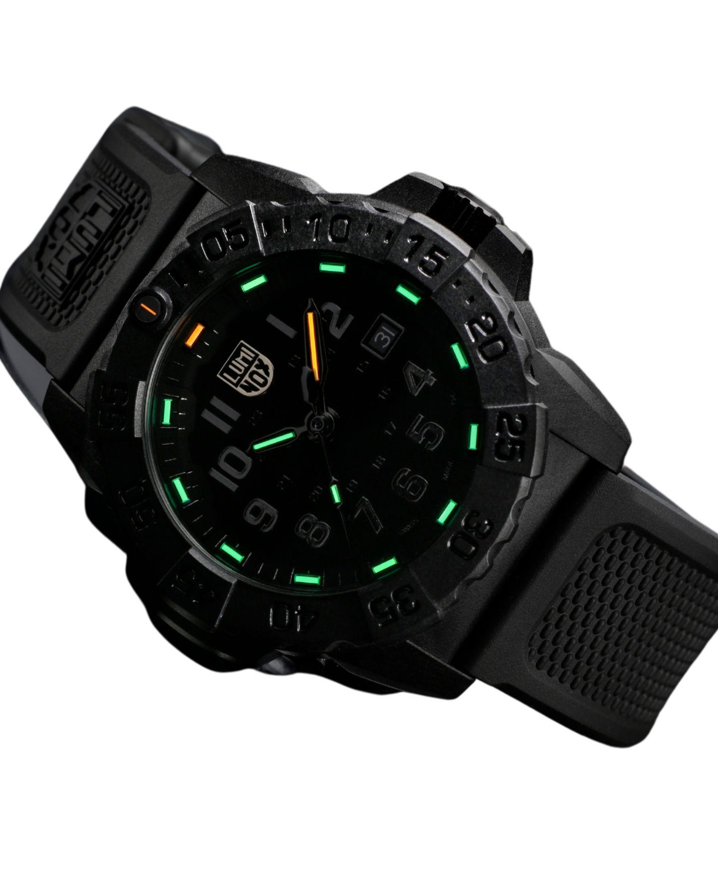 Мужские часы Luminox Swiss Navy Seal Military Dive Black Rubber Strap Watch 45mm — фото 3
