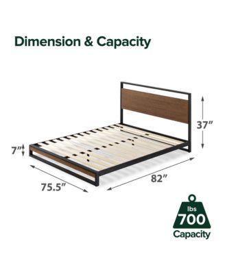 Zinus Suzanne Bamboo and Metal Platform Bed Frame, King