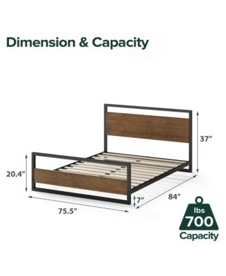 Zinus Suzanne Bamboo and Metal Platform Bed Frame with Footboard, King