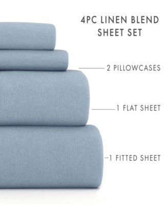 300 Thread Count Linen Rayon From Bamboo Blend Deep Pocket 3-Pc. Sheet Set, Twin