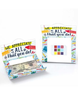 Back to School - Teacher Appreciation Money & Gift Card Holders - Set of 8