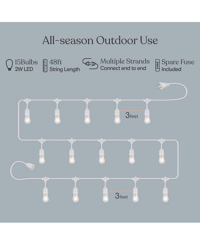 Brightech Weatherproof LED Commercial Grade Holiday String Lights 15
