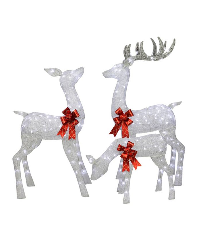 Puleo Outdoor Christmas Lighted Deer Family 3 Piece Set Macy's