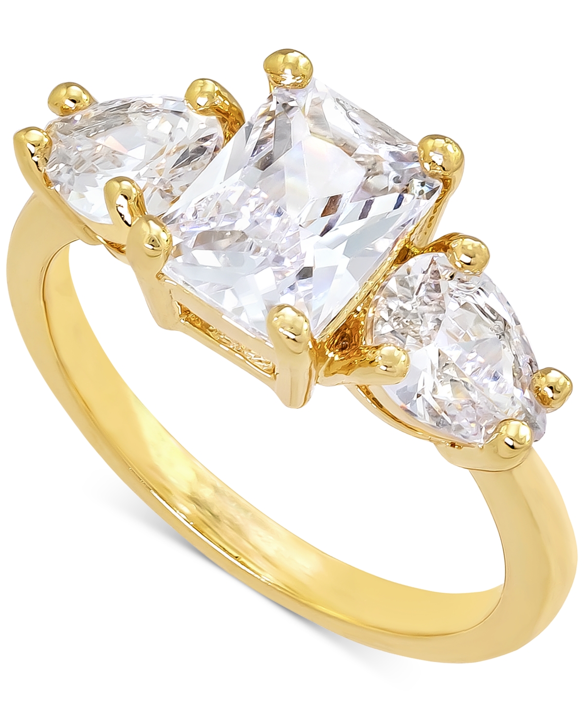 Charter Club Gold-tone Crystal Triple-stone Ring, Created For Macy's