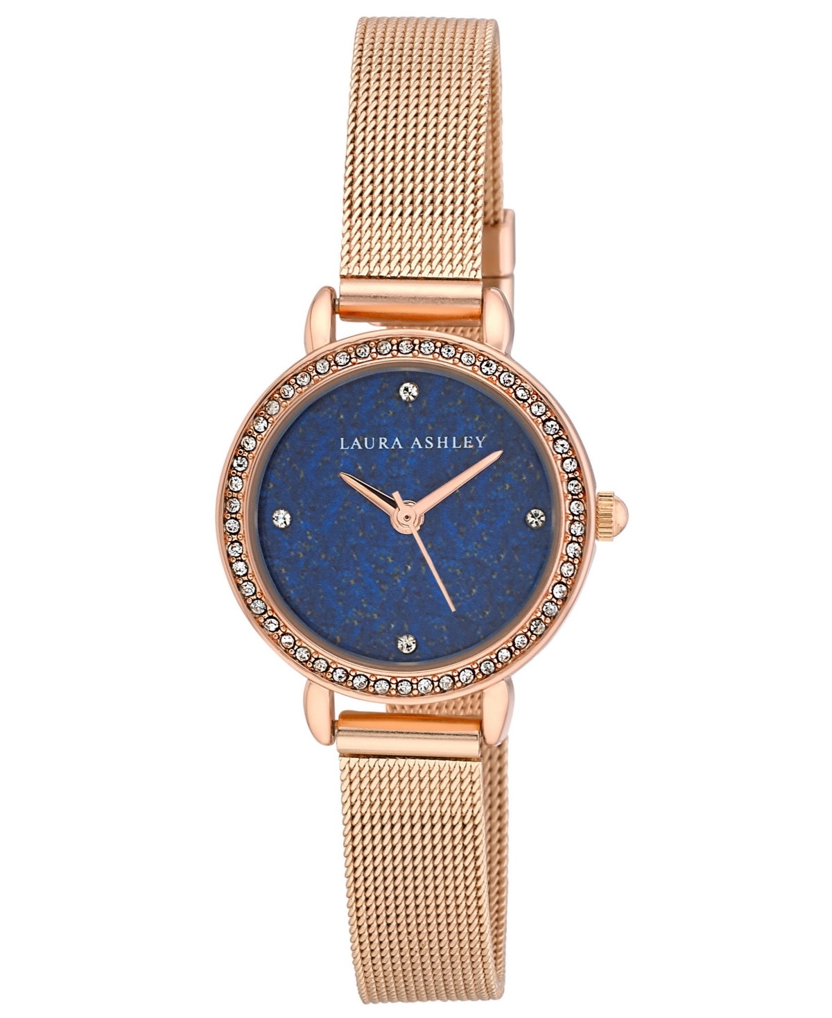 Women's Gemstone Rose Gold-Tone Alloy Mesh Bracelet Watch 26mm - Blue