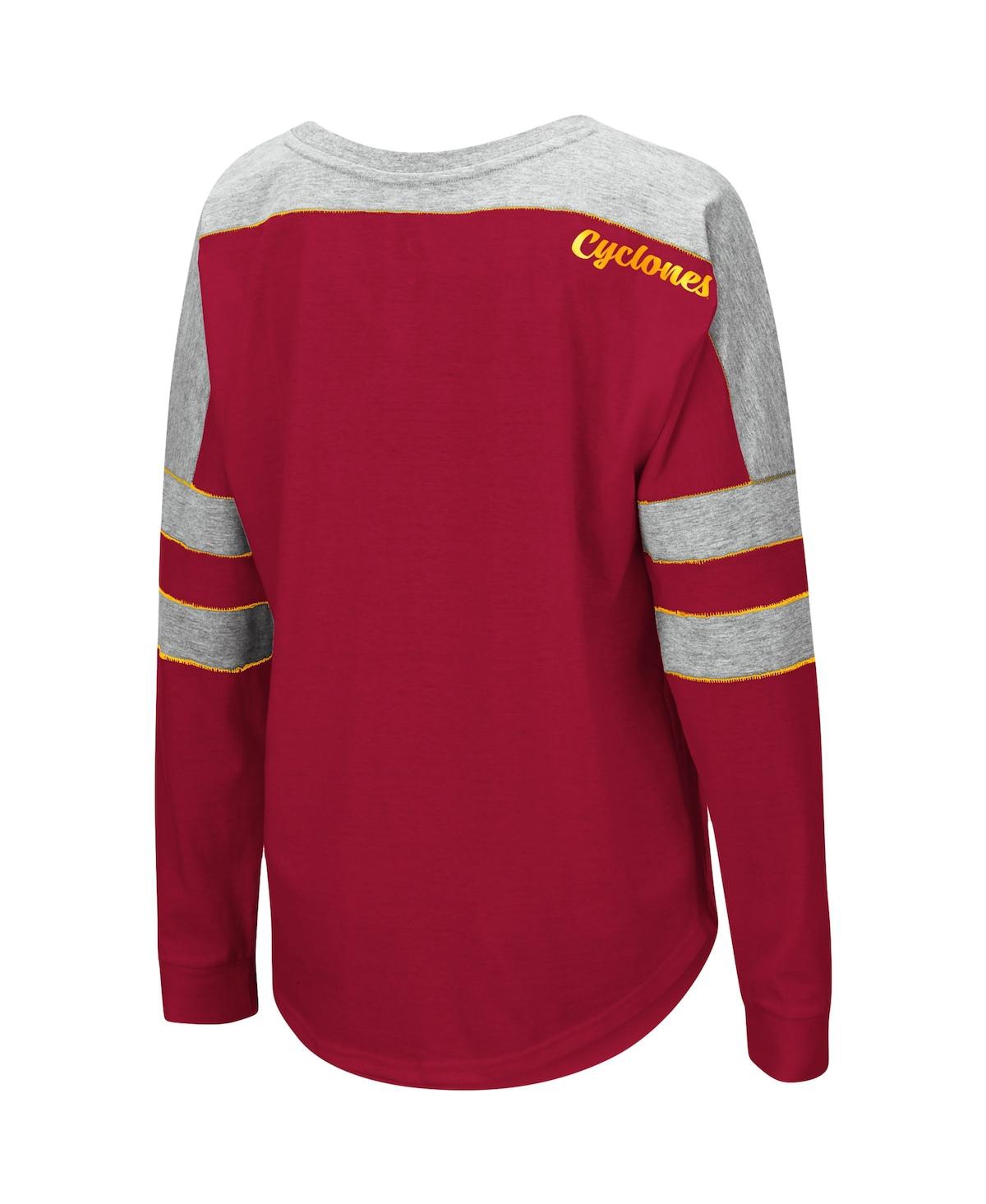Colosseum Crimson Iowa State Cyclones Trey Dolman Long Sleeve T-shirt In Crimson