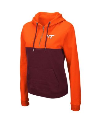 Women's Orange, Maroon Virginia Tech Hokies Aidan Half-Zip Hoodie